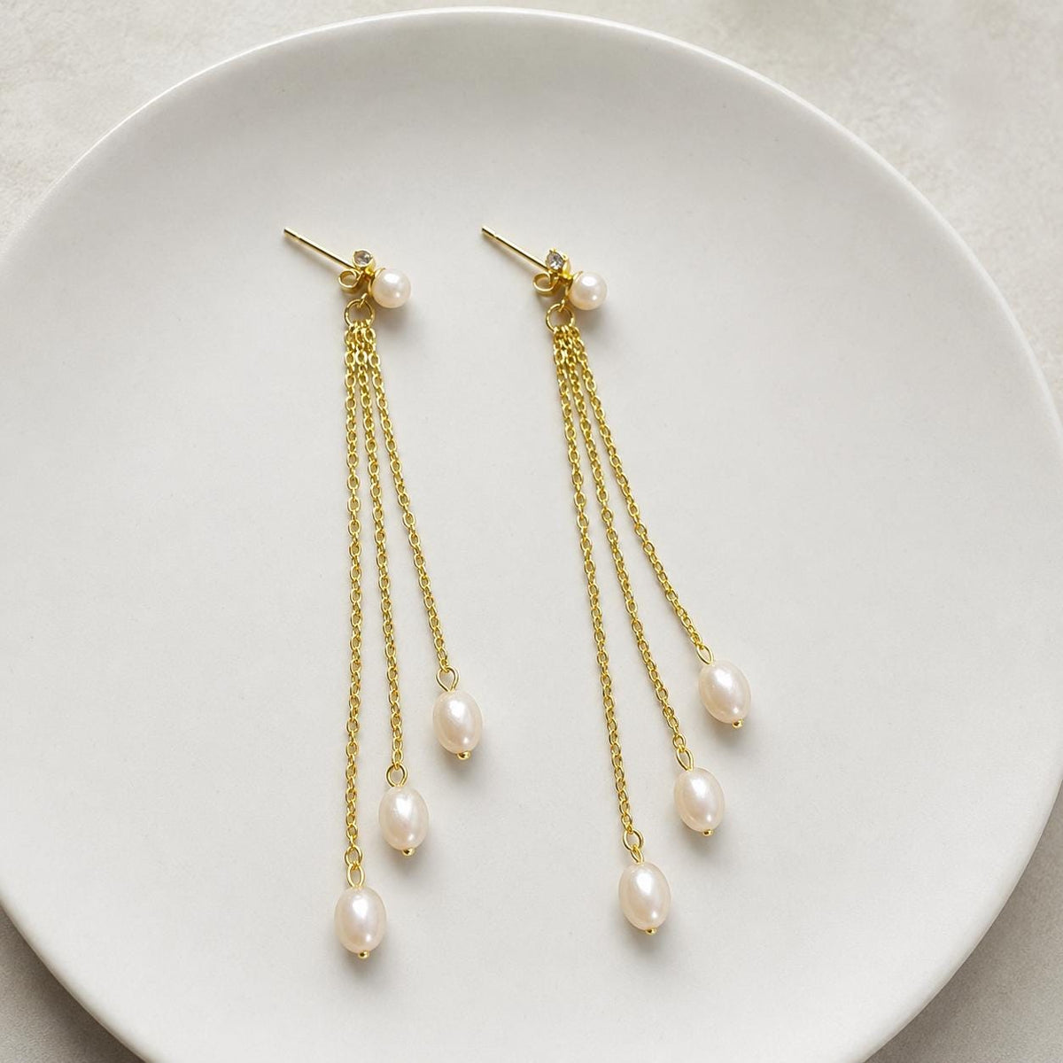 Delicate Bridal Pearl Earrings