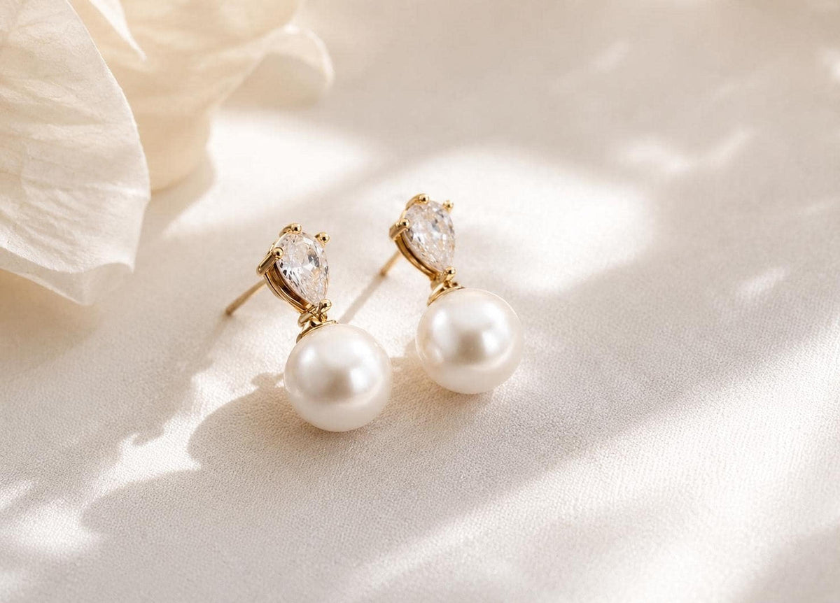 Bridal Pearl Drop Earrings
