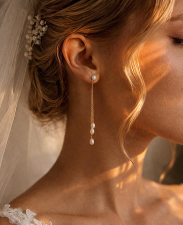 Delicate Bridal Pearl Earrings