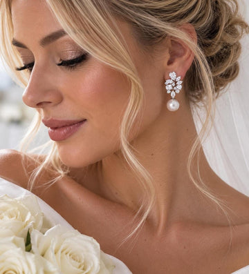 The Duchess Pearl Drop Earrings – Crystal Bridal Wedding Jewellery