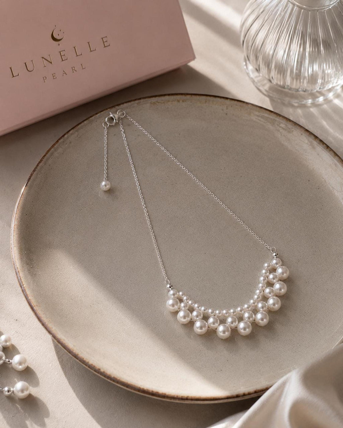 Dainty Ivory Pearl Necklace with Gold Chain, Elegant Bridal Jewelry for Special Occasions