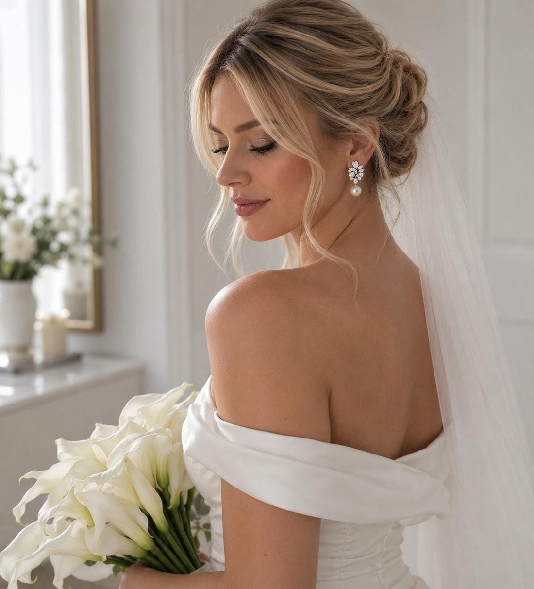 The Duchess Pearl Drop Earrings – Crystal Bridal Wedding Jewellery