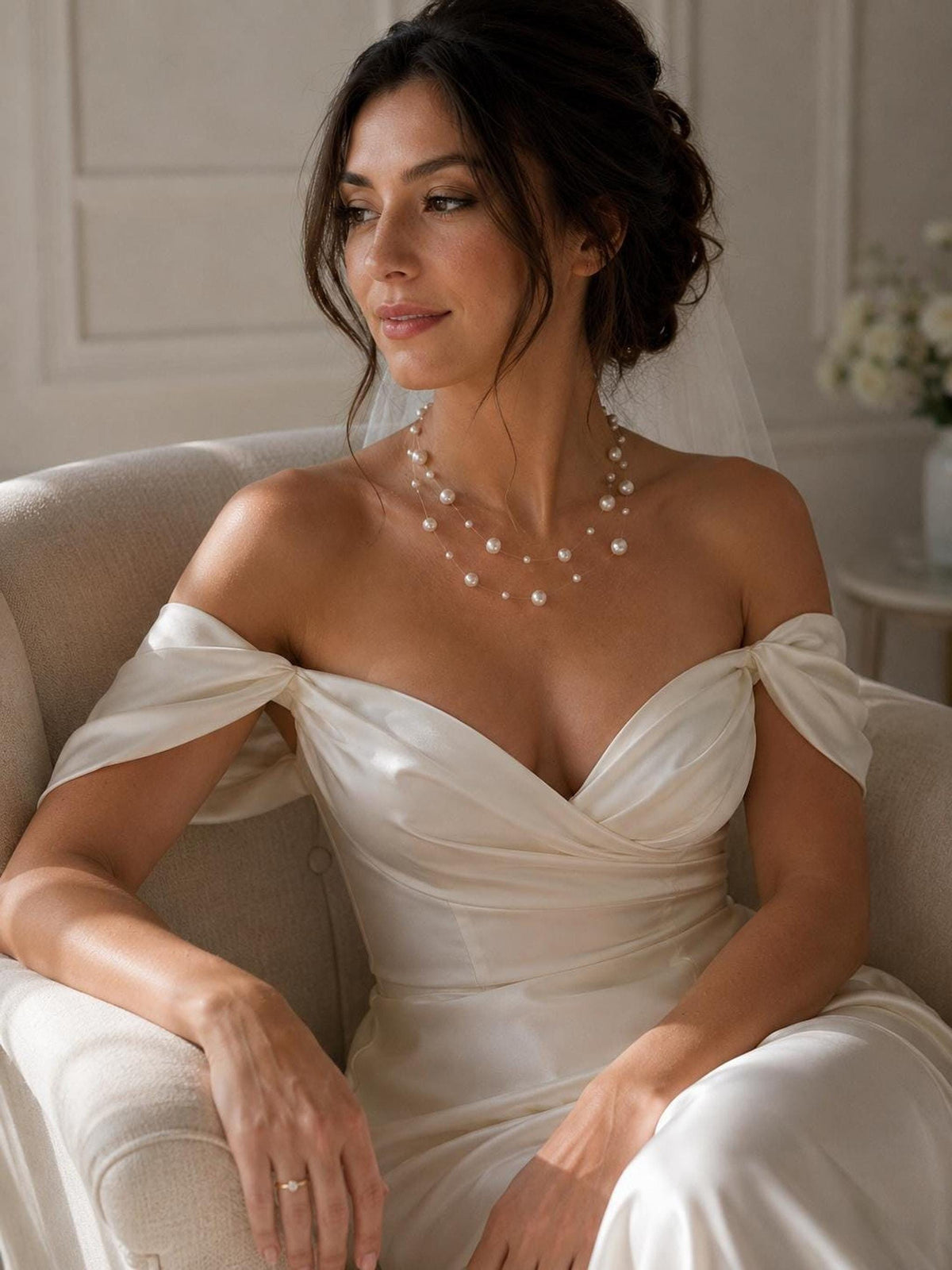 Double Layered Illusion Pearl Necklace
