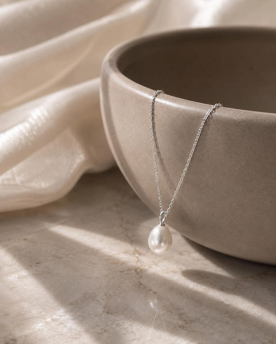 Dainty Pearl Pendant Necklace | 14k Gold Plated Bridal Necklace And Silver Gift for Her