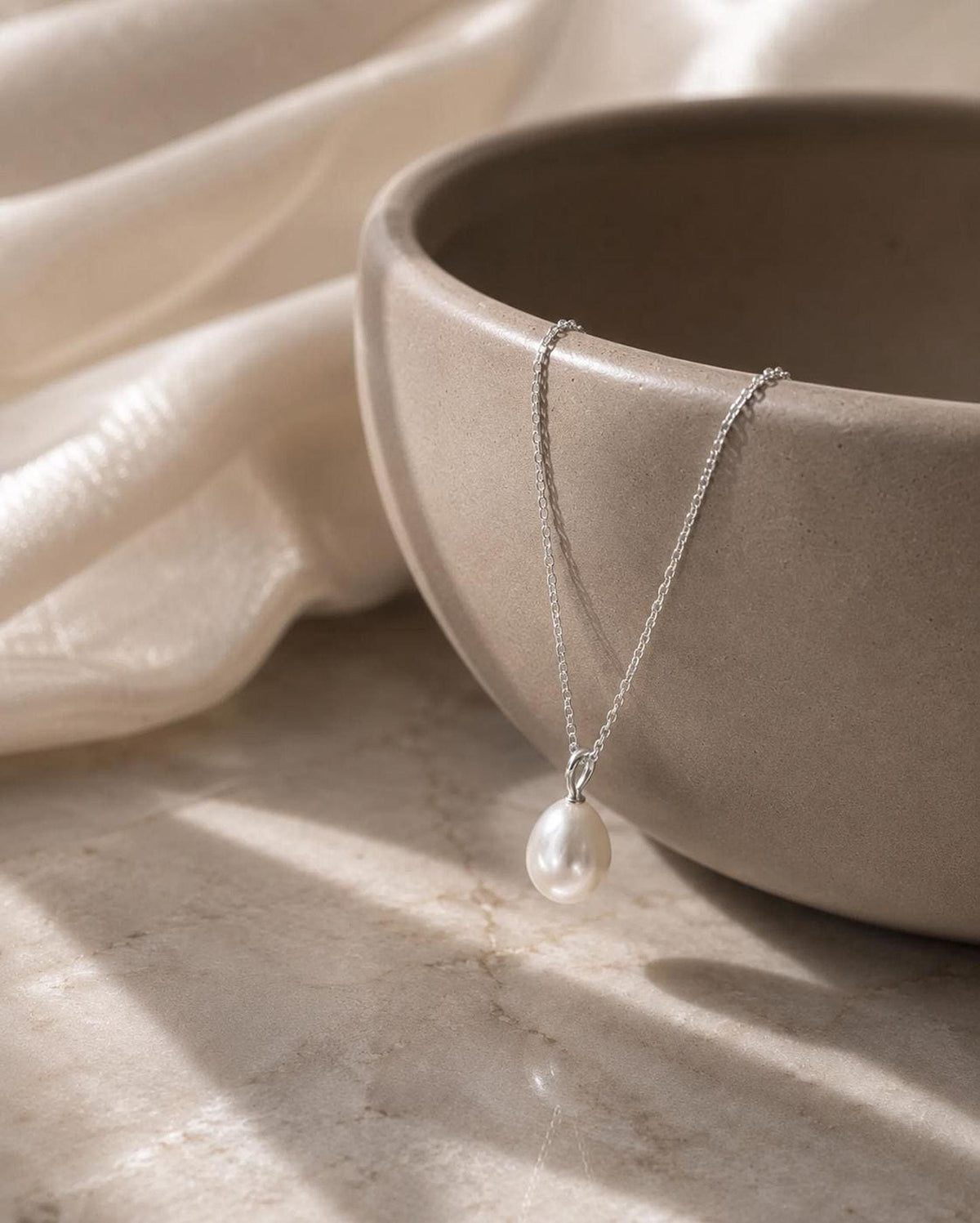 Dainty Pearl Pendant Necklace | 14k Gold Plated Bridal Necklace And Silver Gift for Her