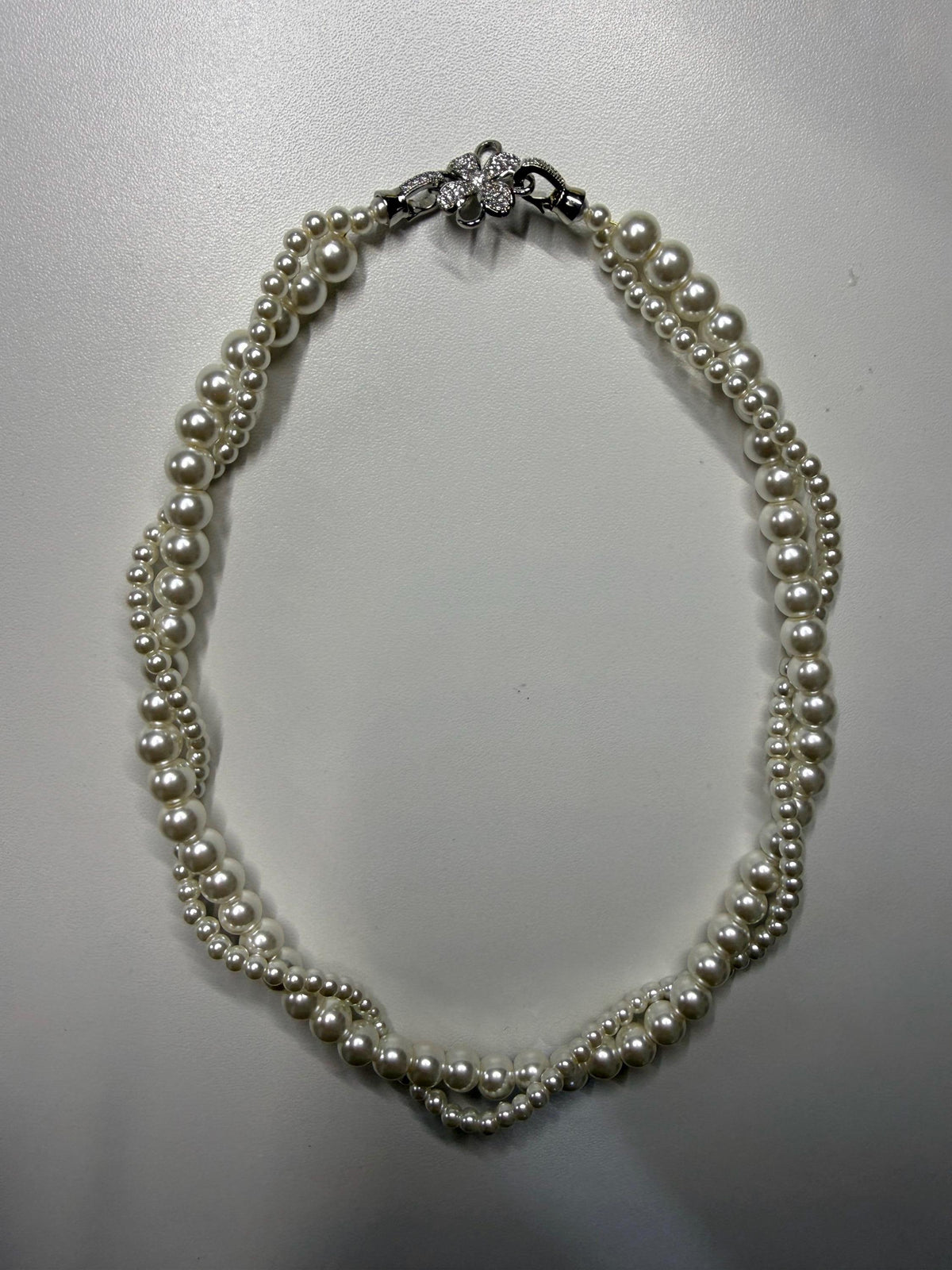 Elegant Layered Pearl Necklace, Custom Length Bridal Jewelry in Ivory