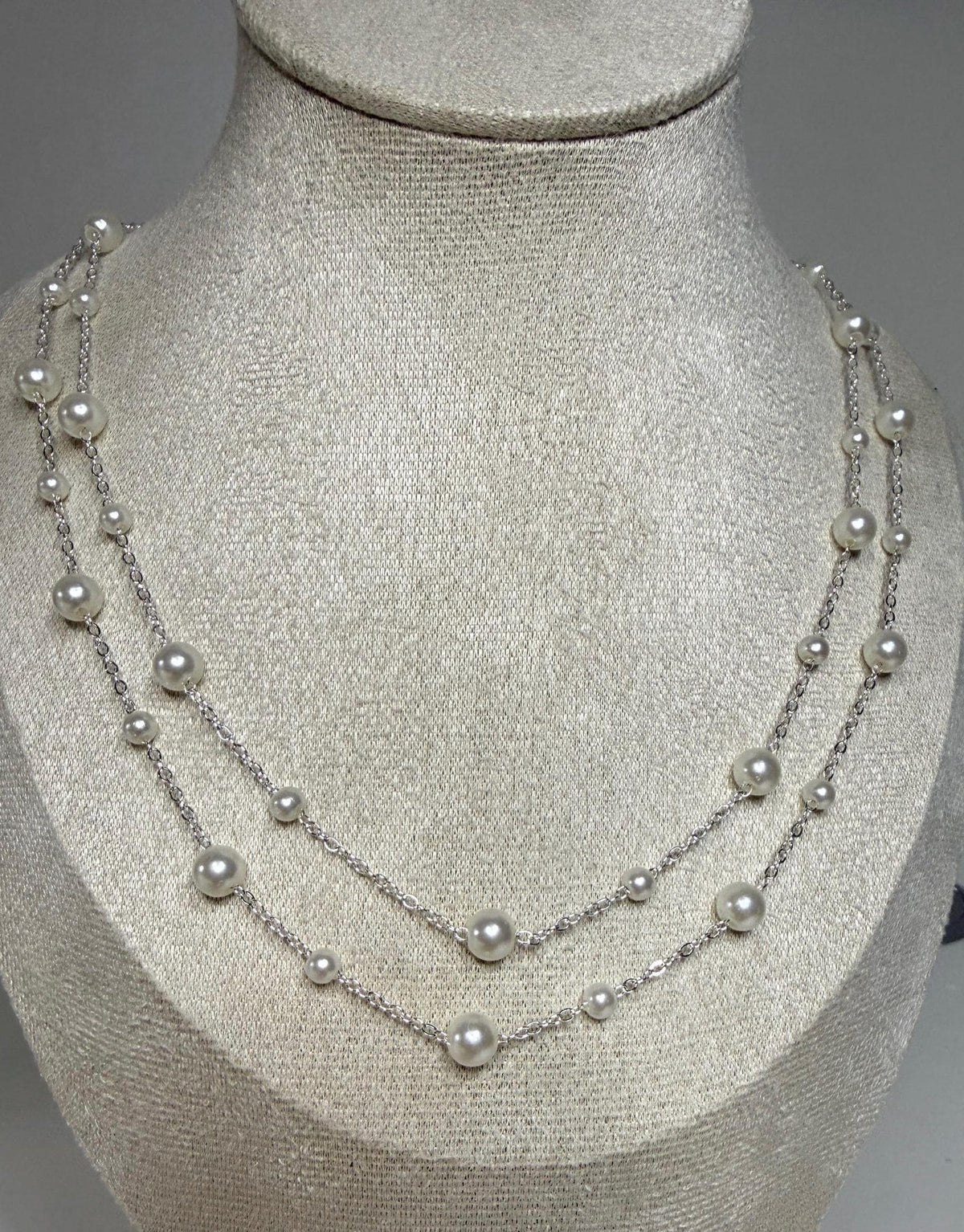 Double Layer Pearl Necklace, Bridal and Bridesmaid Wedding Jewelry And Gift