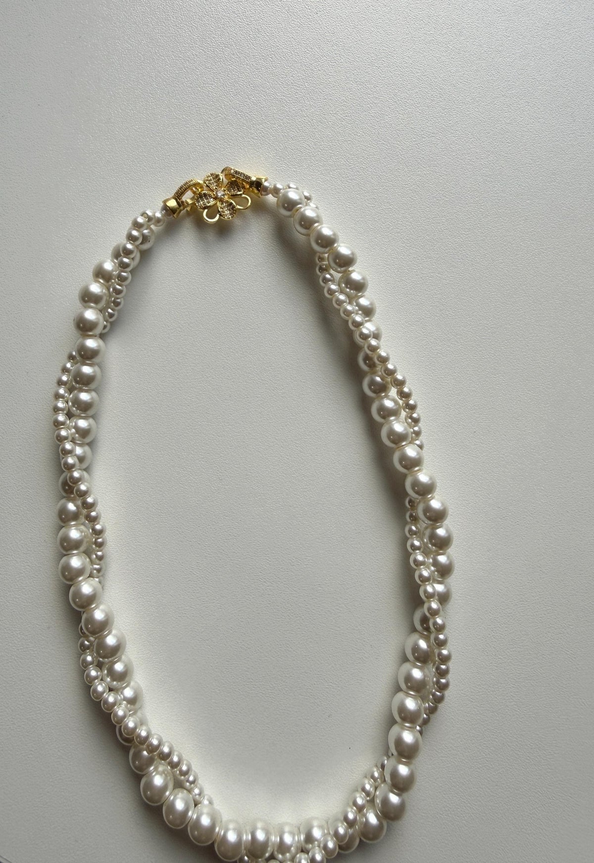 Elegant Layered Pearl Necklace, Custom Length Bridal Jewelry in Ivory