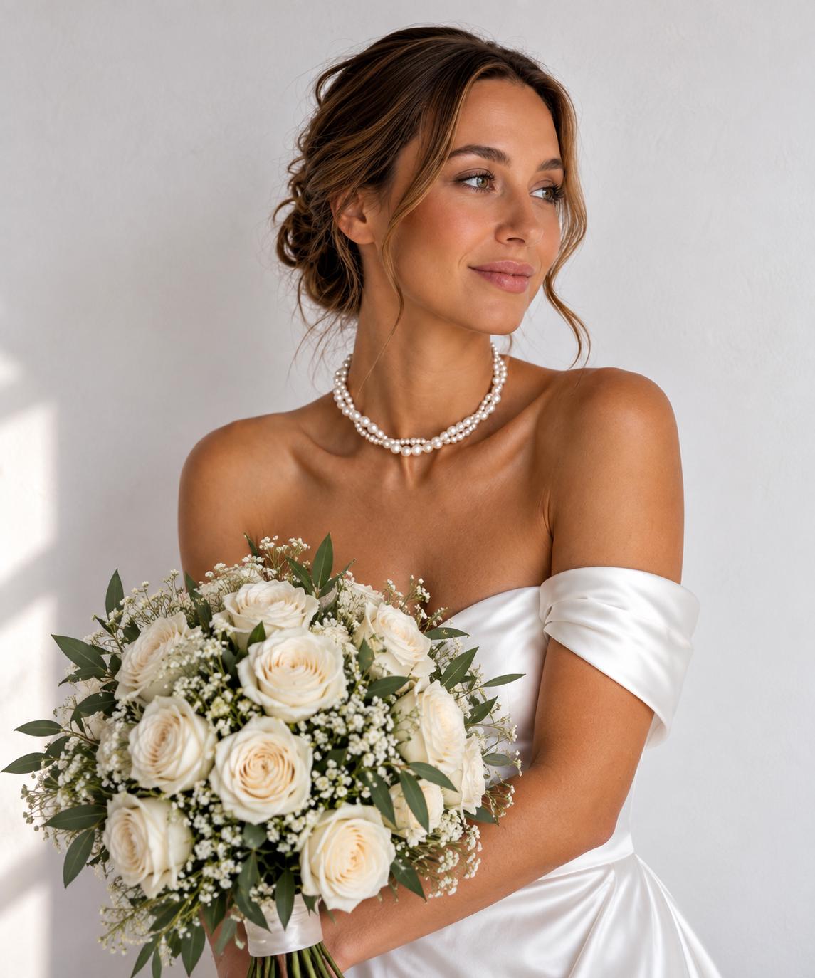 Ethereal Pearl Bridal Necklace, Brides Wedding Jewelry