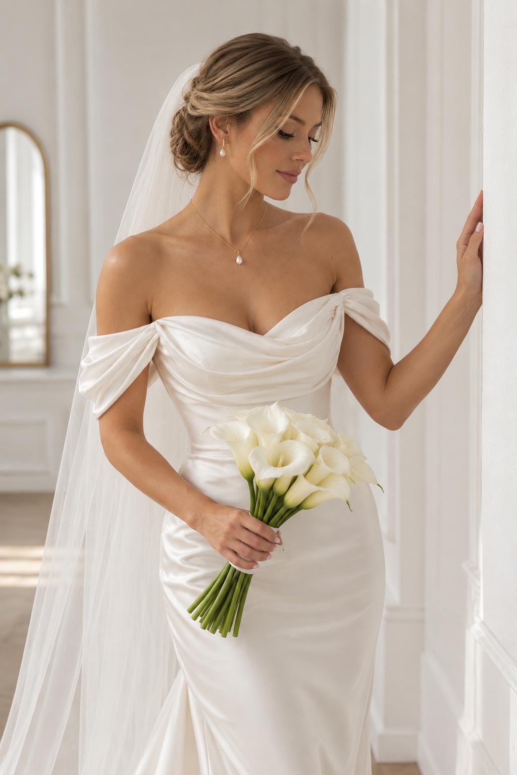 Teardrop Pearl Bridal Jewelry Set