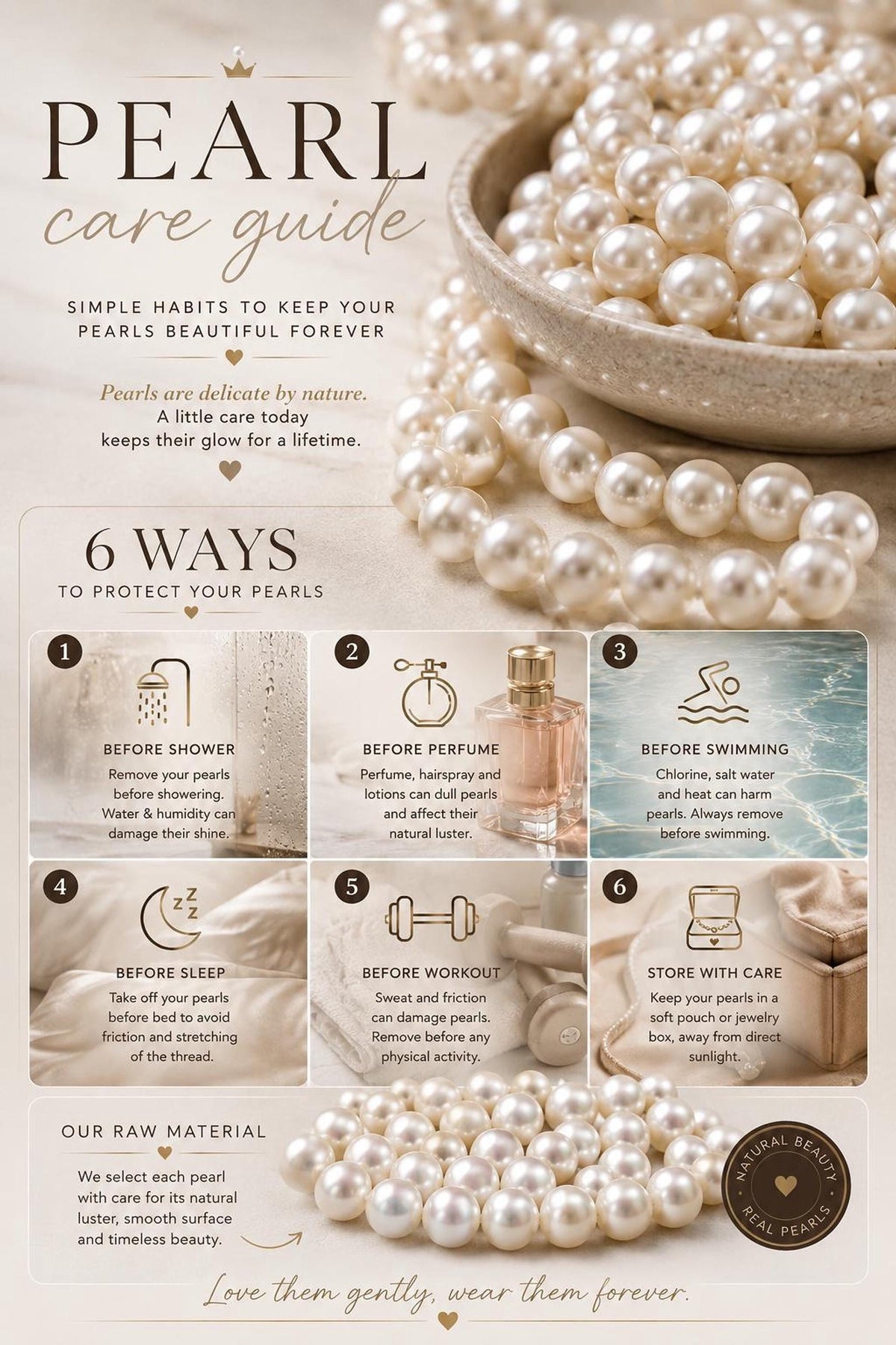 Lustrous Pearl Bridal Necklace, 8mm Pearls with Custom Lengths Available