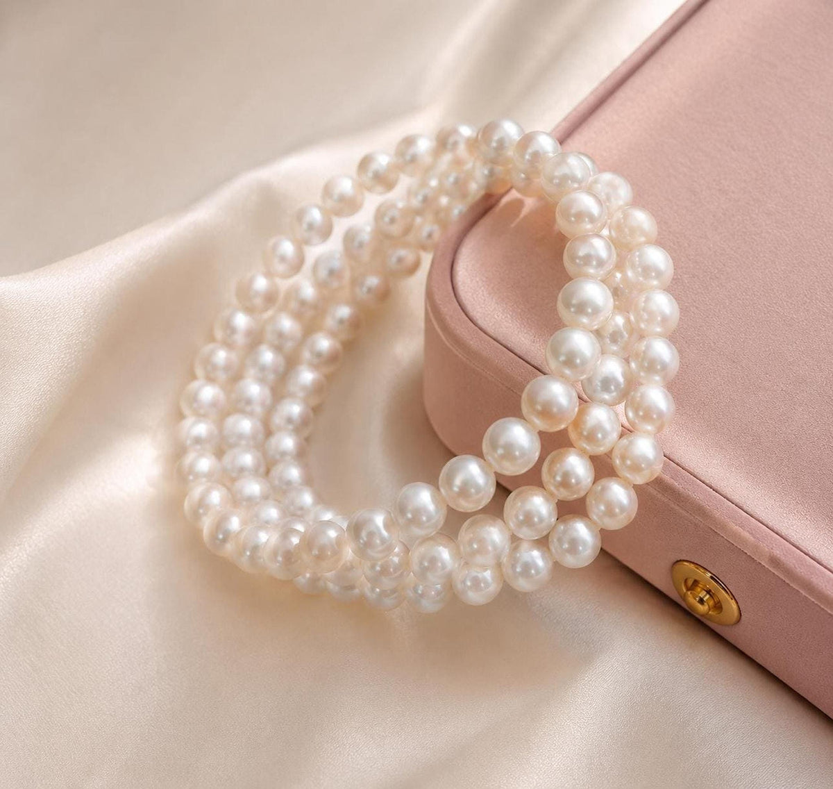Multi-Strand Pearl Cuff Bracelet, Elegant Bridal Jewelry for Weddings