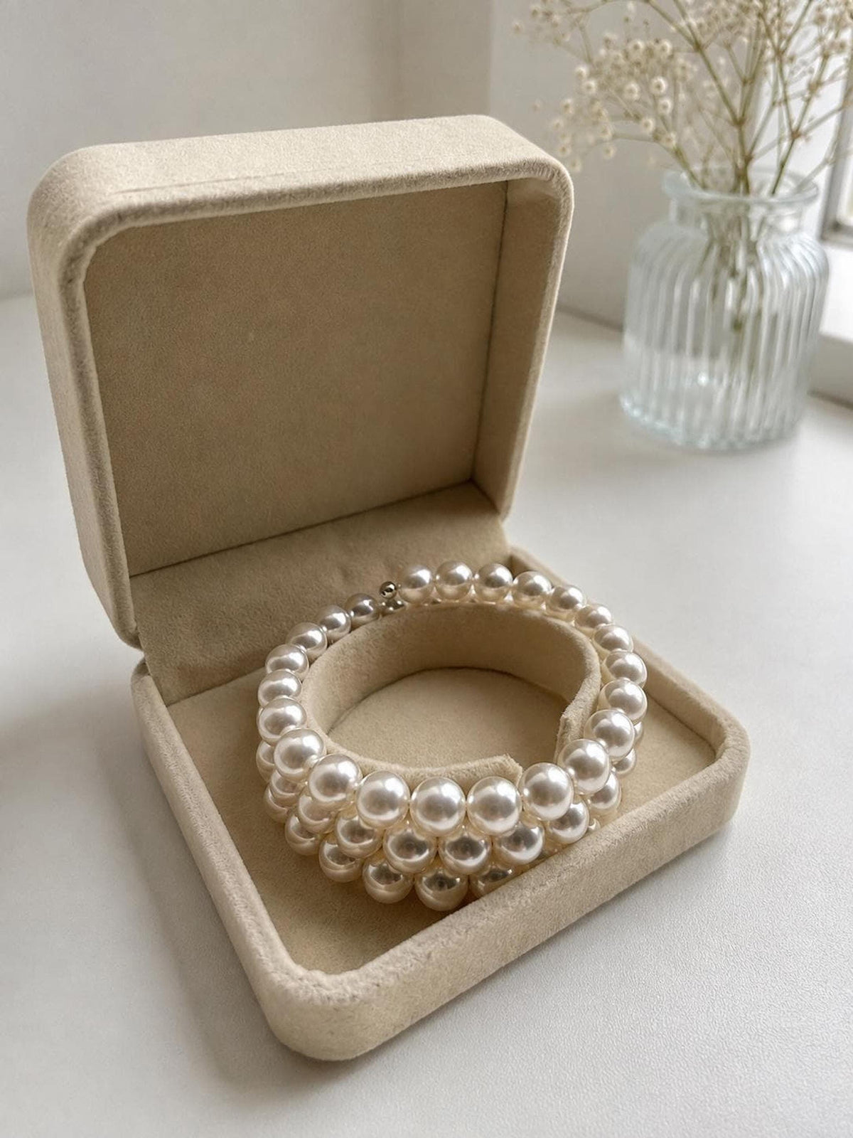 Multi-Strand Pearl Cuff Bracelet, Elegant Bridal Jewelry for Weddings