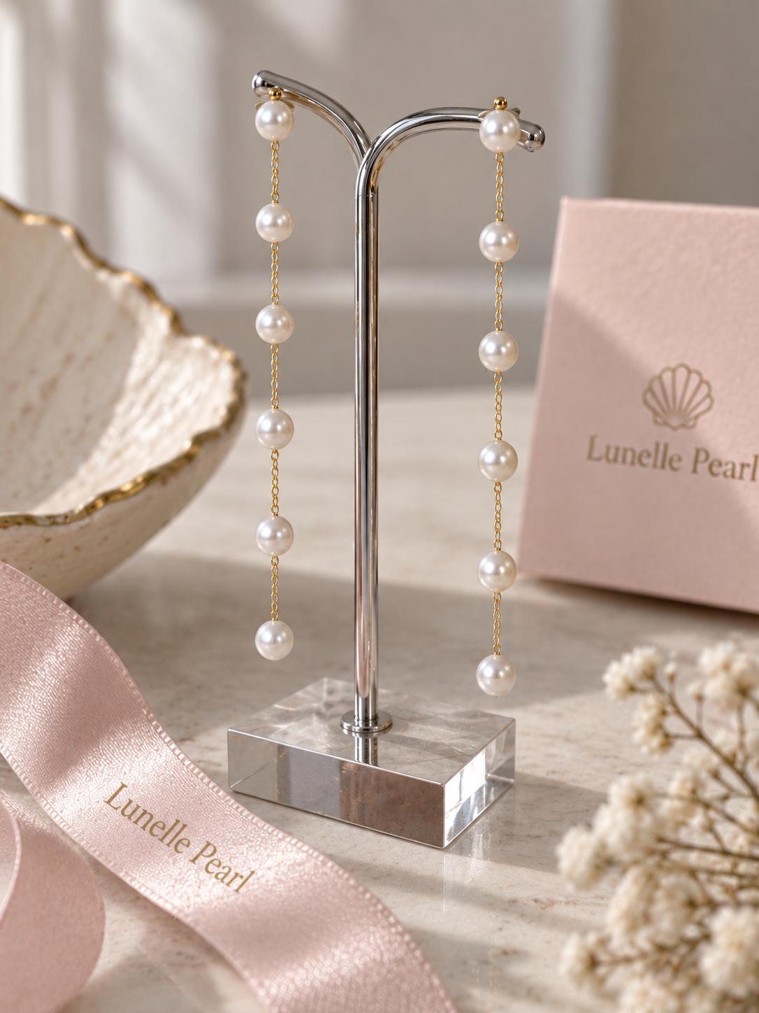 Pearl Drop Earrings, 14K Gold Plated, Bridal Wedding Jewelry
