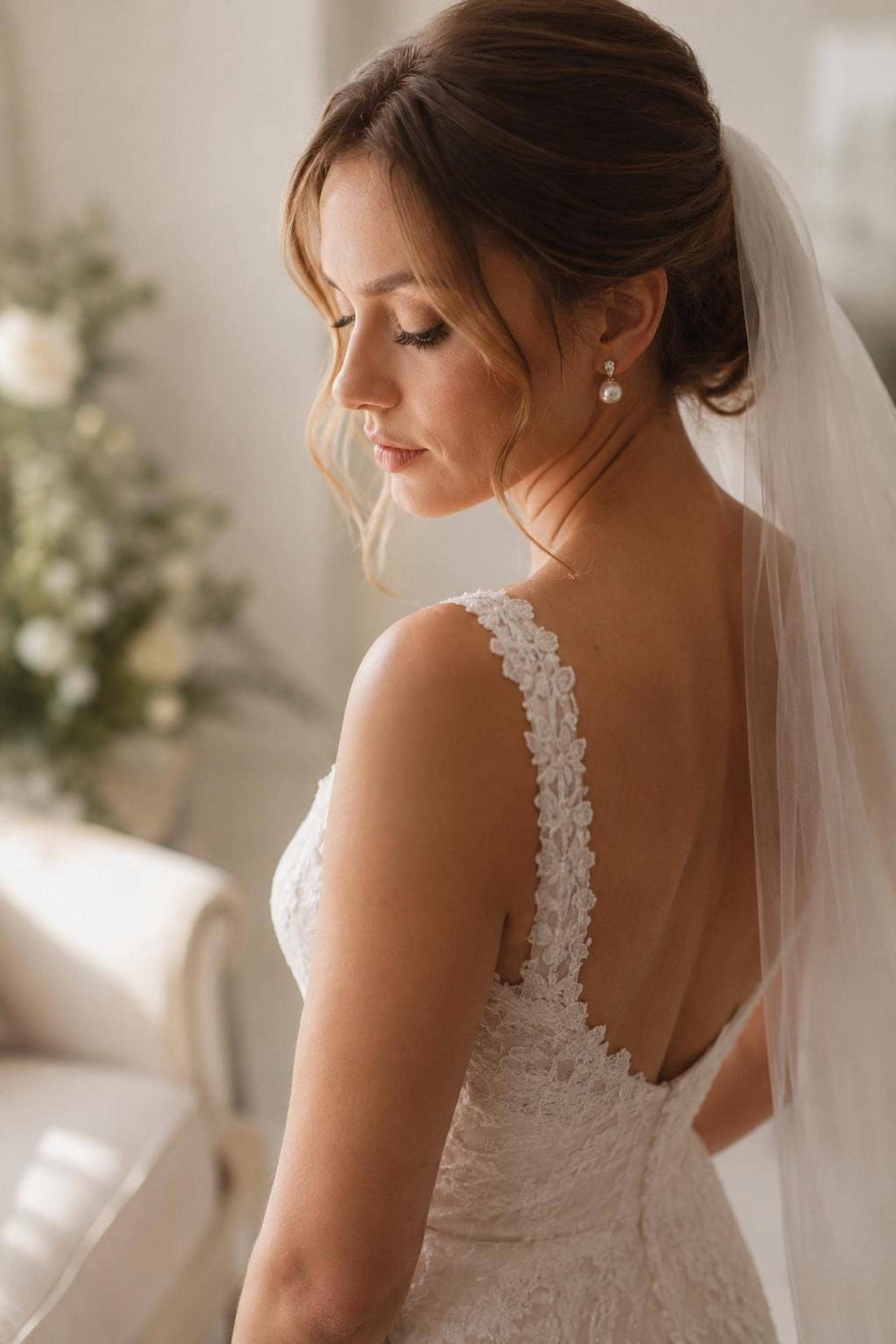 Bridal Pearl Drop Earrings