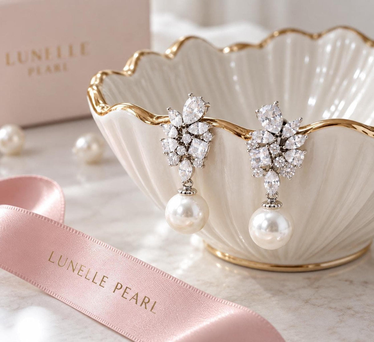 The Duchess Pearl Drop Earrings – Crystal Bridal Wedding Jewellery