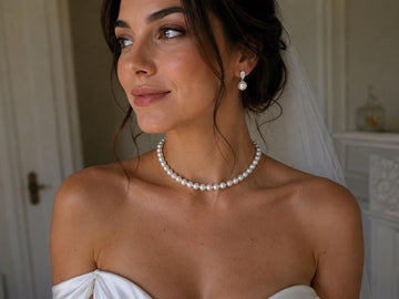 Lustrous Pearl Bridal Necklace, 8mm Pearls with Custom Lengths Available