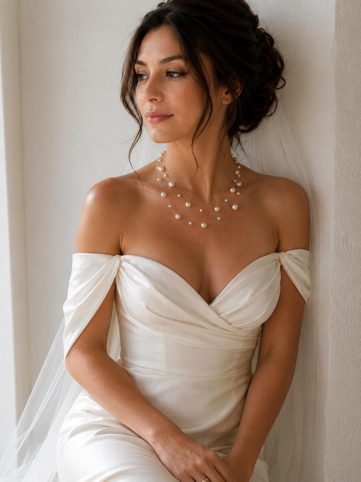 Double Layered Illusion Pearl Necklace