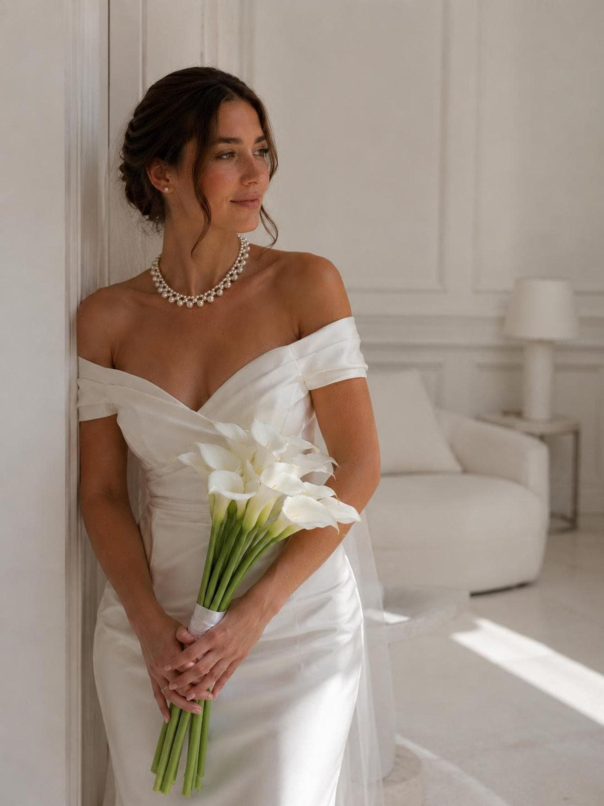 Layered Ivory Pearl Statement Necklace, Elegant Bridal Wedding Jewelry
