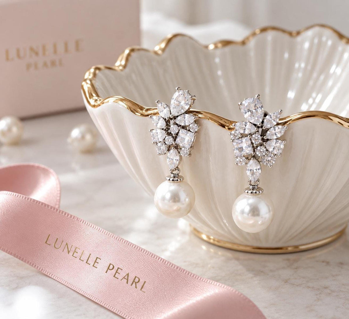 The Duchess Pearl Drop Earrings – Crystal Bridal Wedding Jewellery