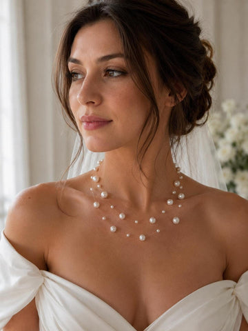 Double Layered Illusion Pearl Necklace