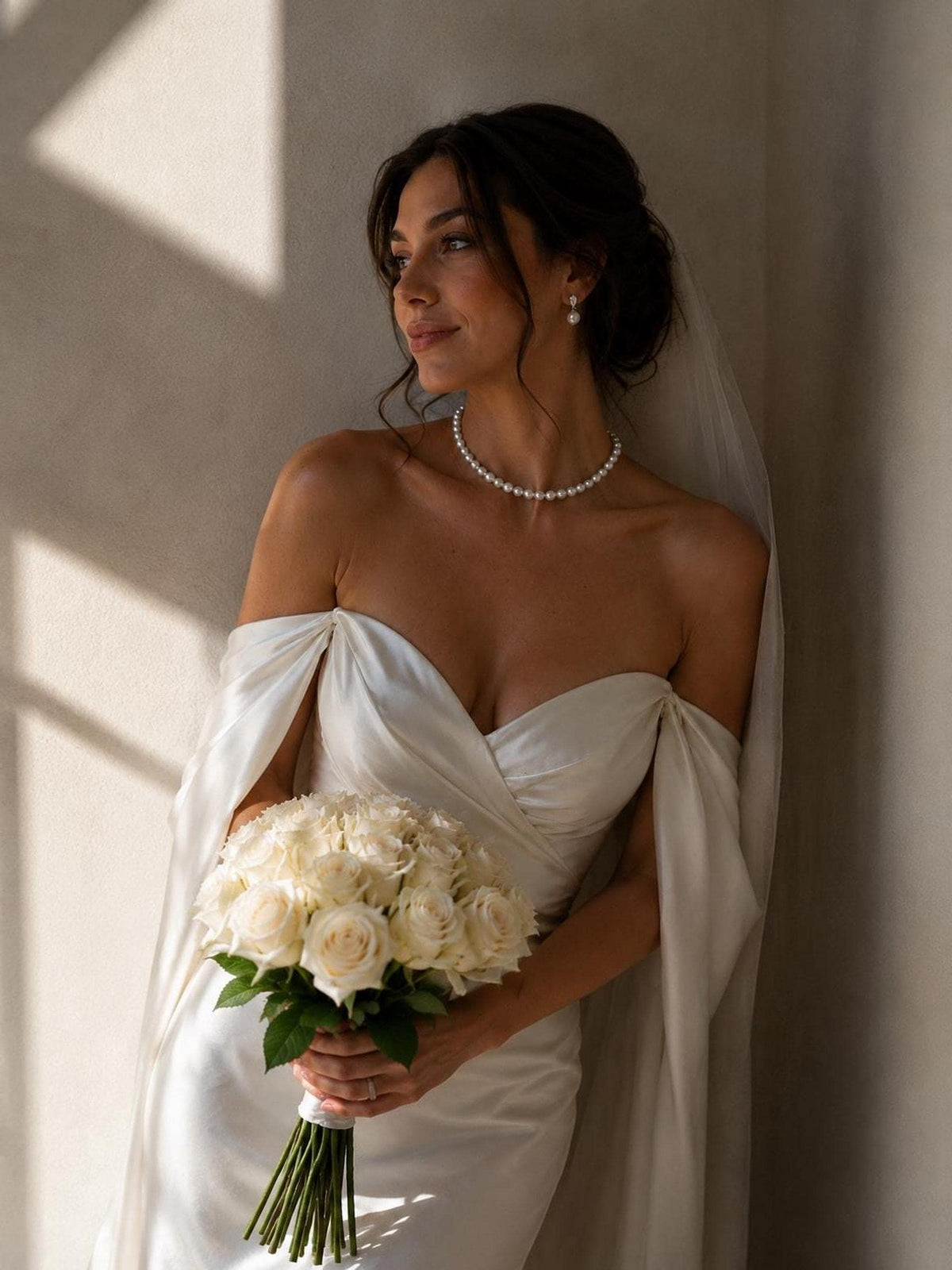 Lustrous Pearl Bridal Necklace, 8mm Pearls with Custom Lengths Available