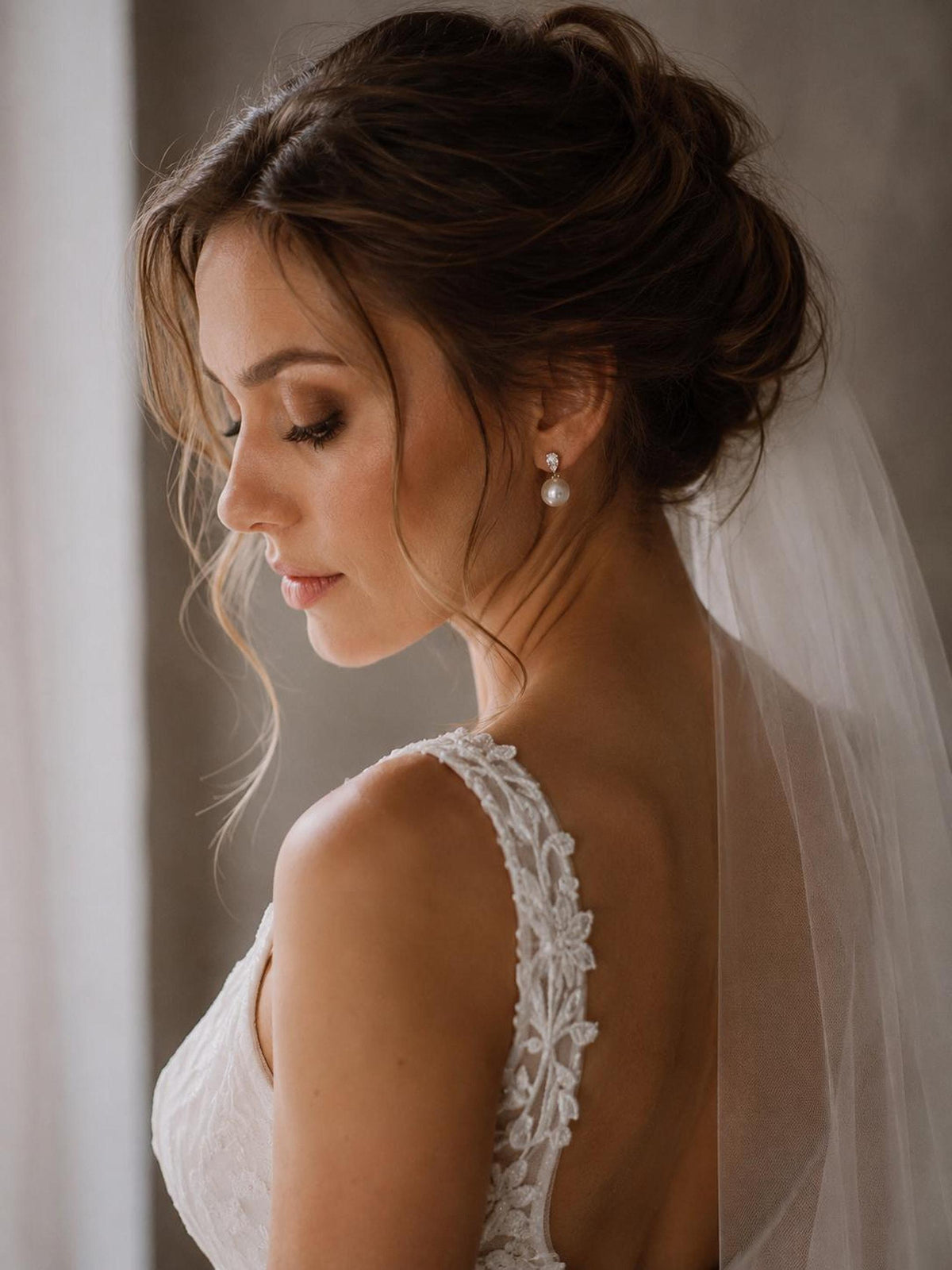 Bridal Pearl Drop Earrings