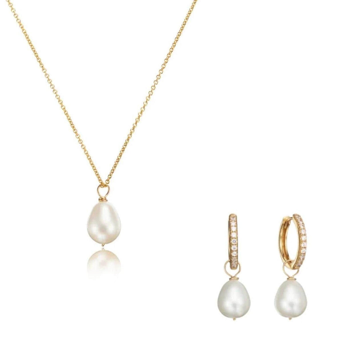 Teardrop Pearl Bridal Jewelry Set