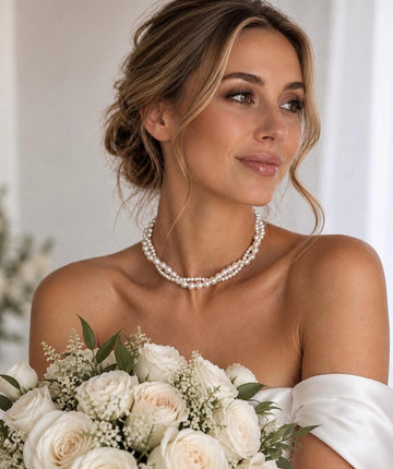 Ethereal Pearl Bridal Necklace, Brides Wedding Jewelry