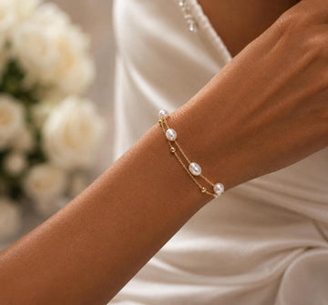Pearl Bracelet for Brides – Dainty Wedding Jewellery, Gold Plated