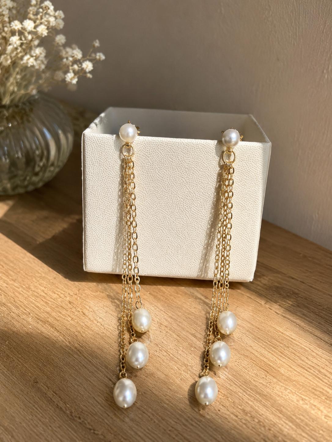 Delicate Bridal Pearl Earrings