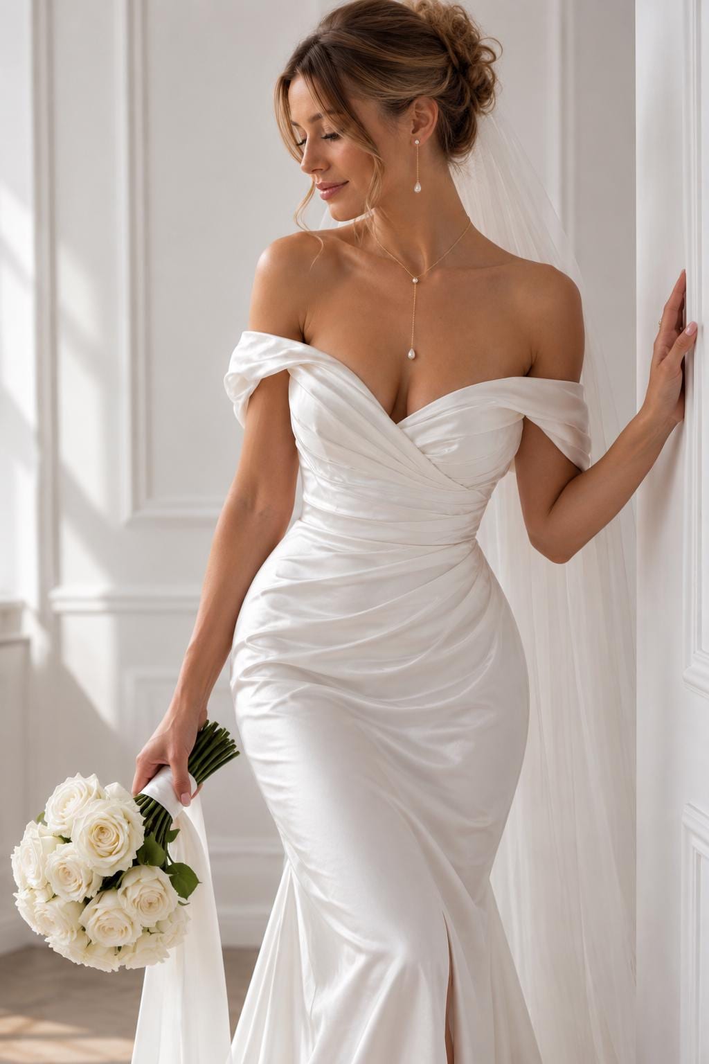 Pearl Y Necklace, 14K Gold-Plated Chain, Bridal Lariat