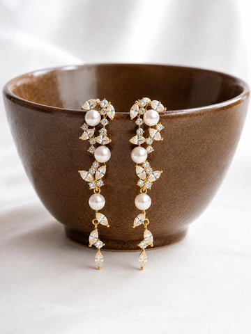 Celestia Pearl Cascade Bridal Earrings
