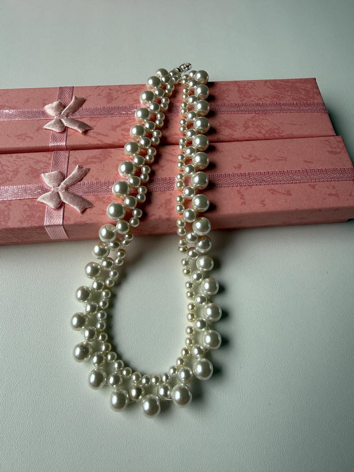 Divine Pearl Statement Necklace, Elegant Bridal Wedding Jewelry
