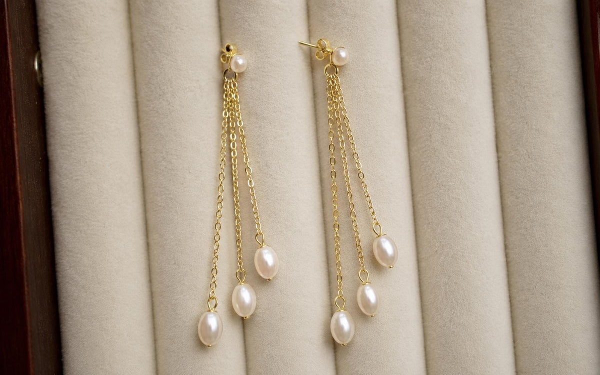 Delicate Bridal Pearl Earrings